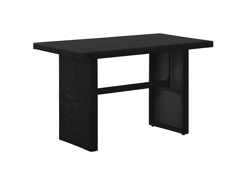 Salon de jardin 3 pcs avec coussins Résine tressée Noir