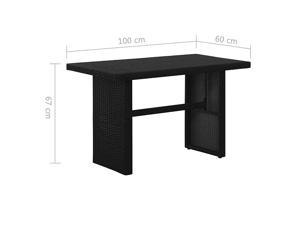 Salon de jardin 3 pcs avec coussins Résine tressée Noir