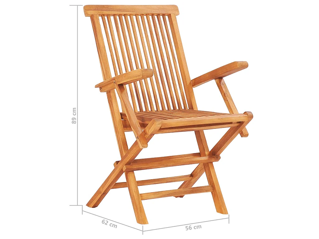 Set comedor de jardín plegable 7 piezas madera maciza de teca