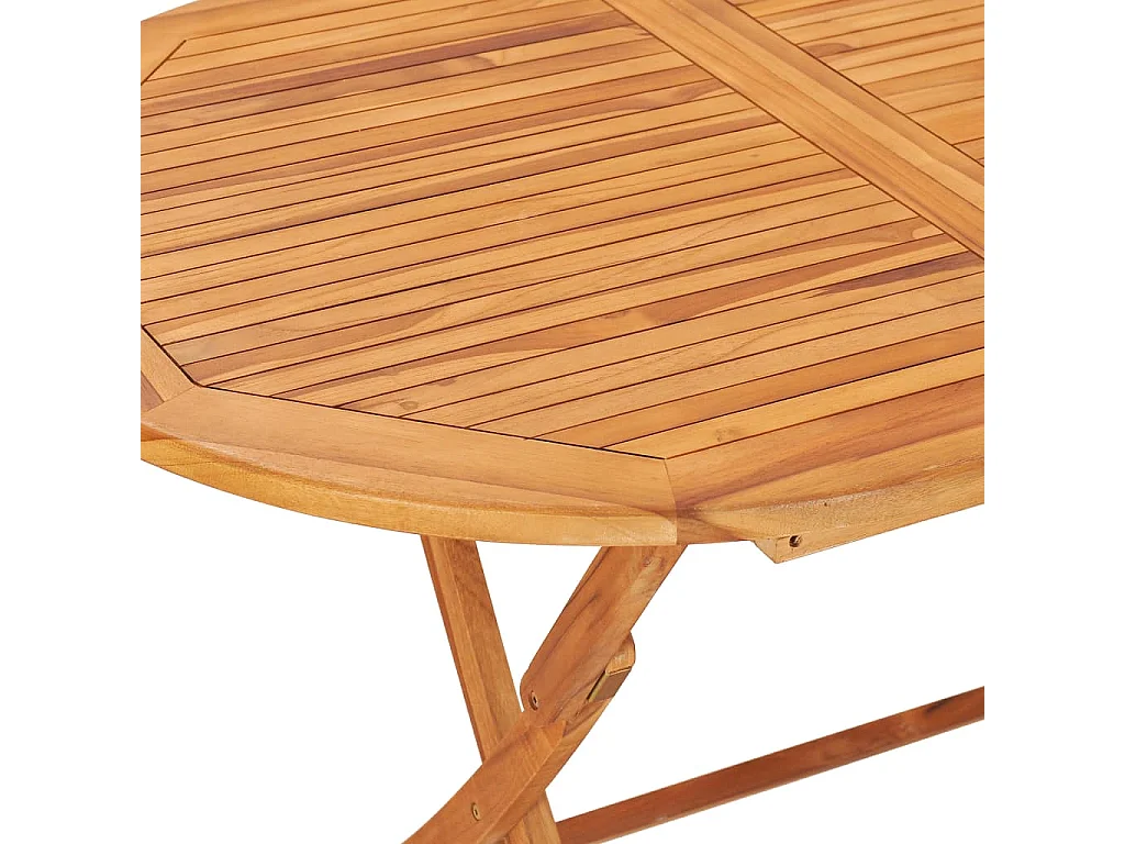 Set comedor de jardín plegable 7 piezas madera maciza de teca