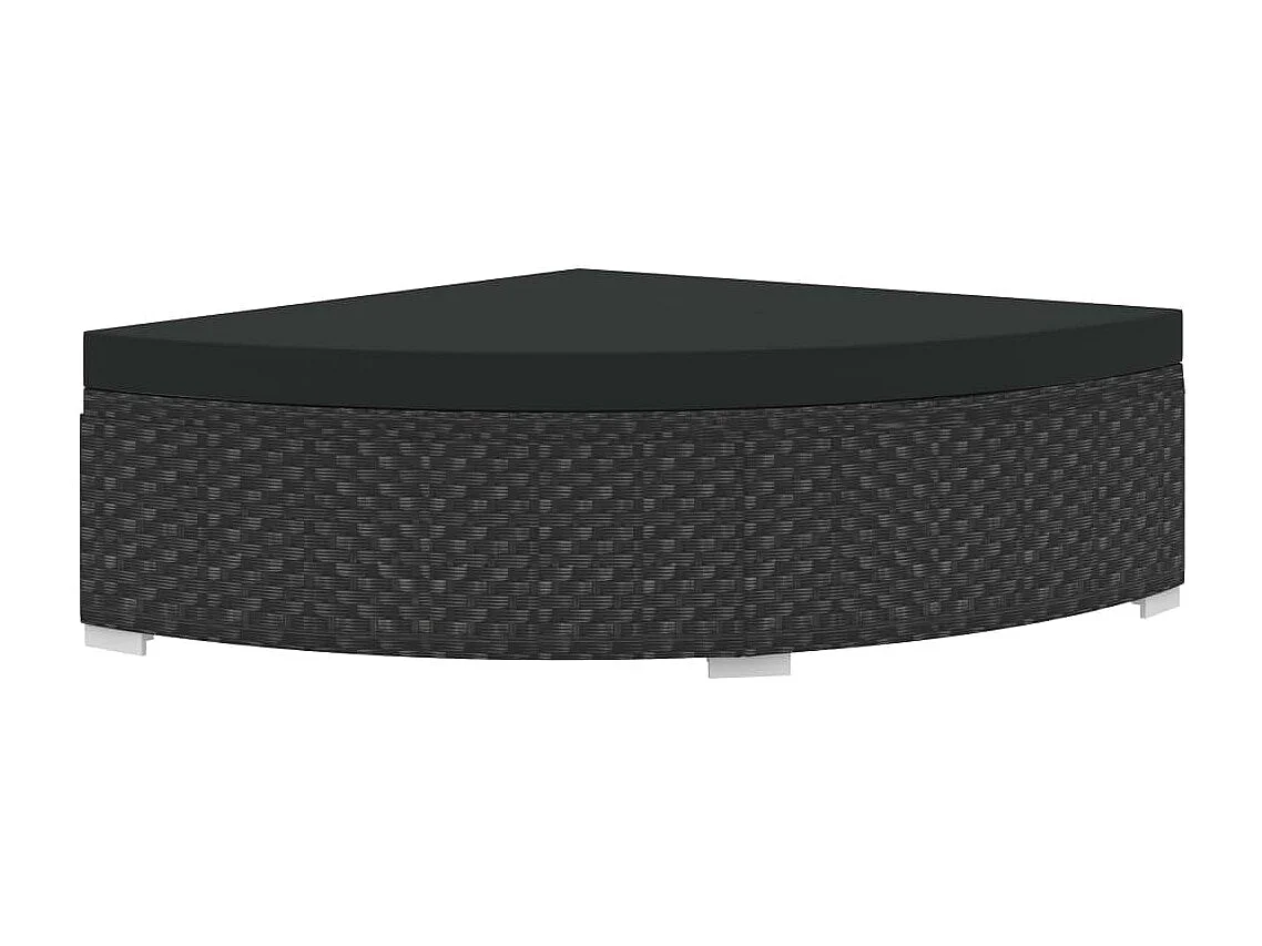Set muebles de jardín y cojines 6 piezas ratán sintético negro