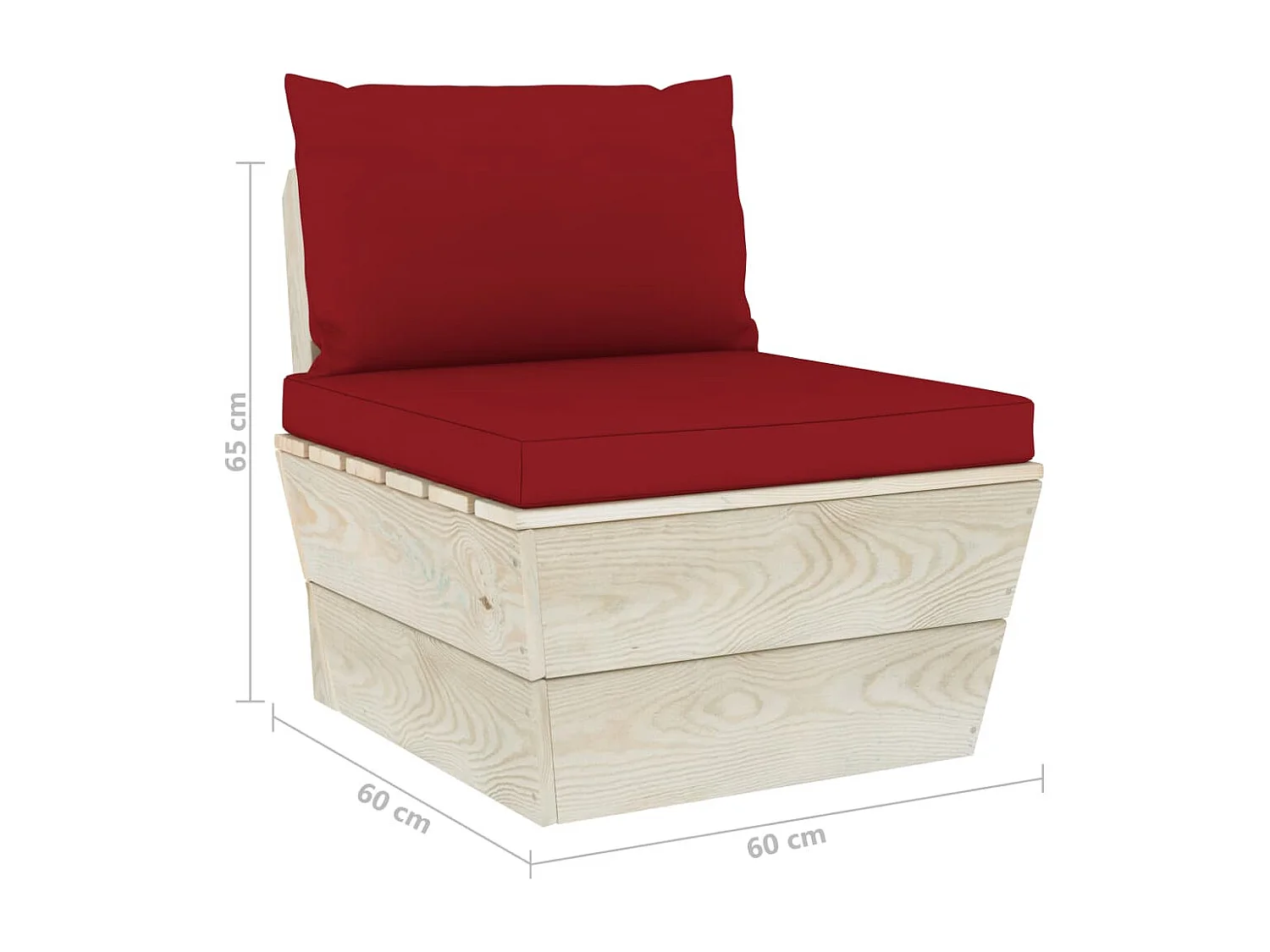 Salon de jardin palette 9 pcs avec coussins bois d'épicéa