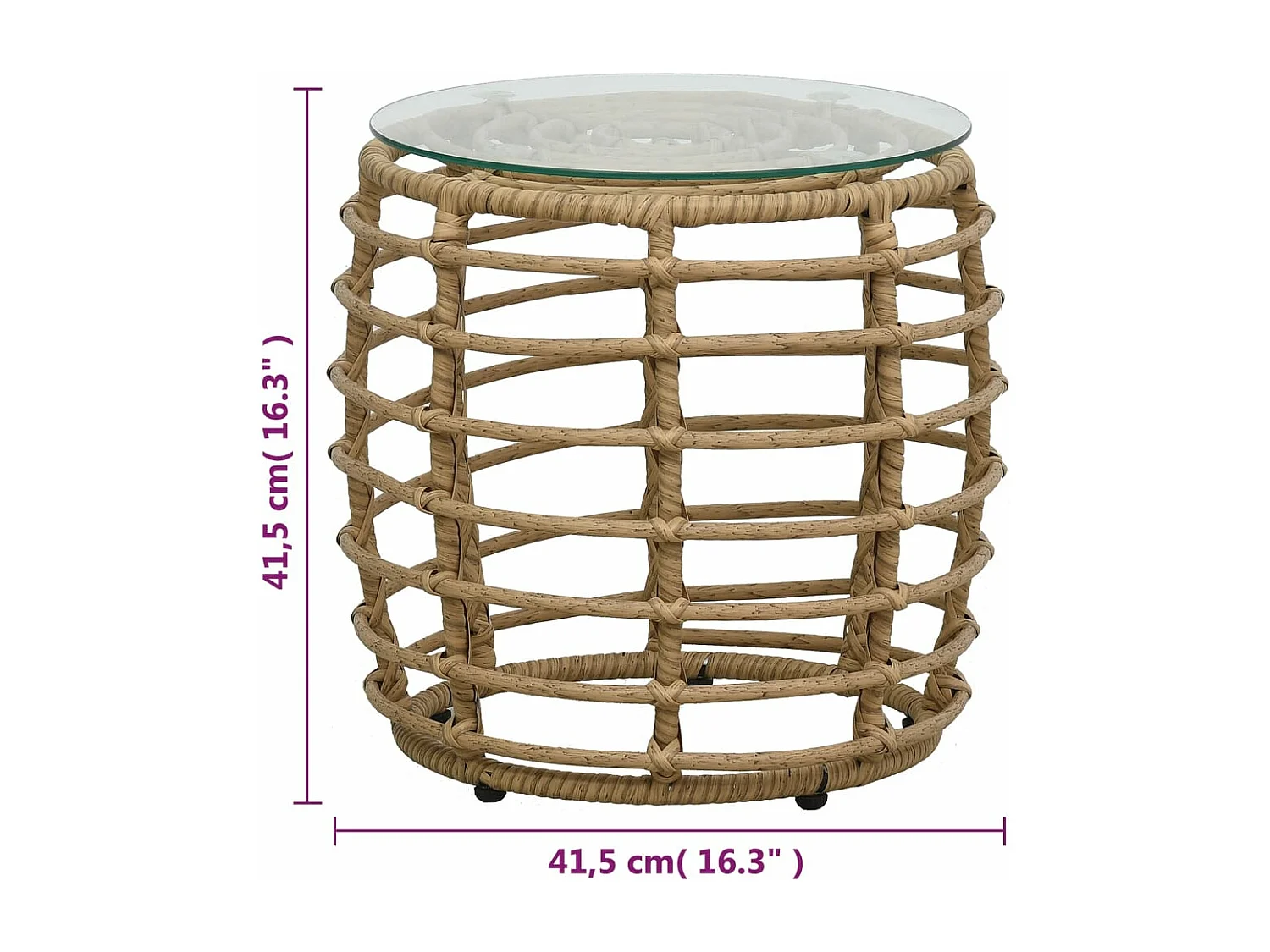3-tlg. Bistro-Set Poly Rattan Eiche