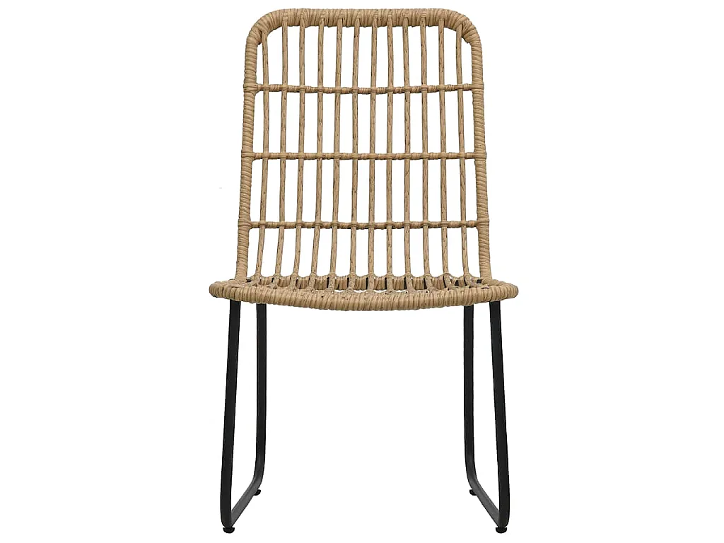 Ensemble de bistro 3 pcs Résine tressée Chêne