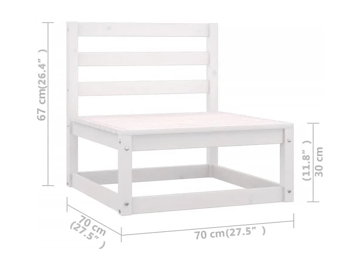 Salon de jardin 8 pcs avec coussins Bois de pin massif