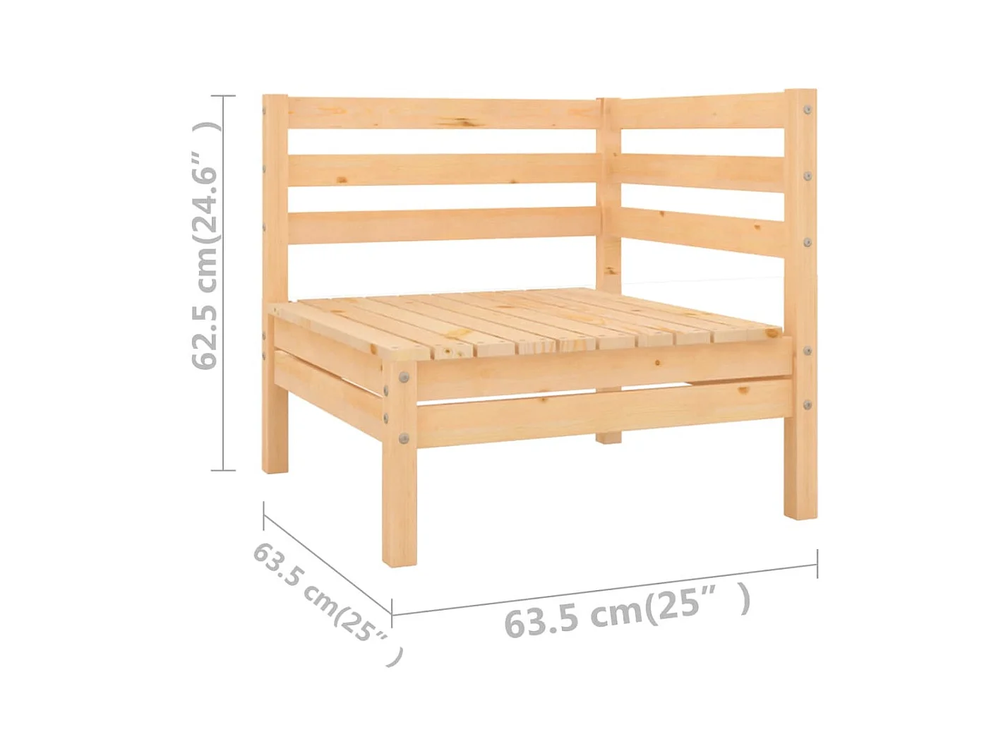 6-tlg. Garten-Lounge-Set Kiefer Massivholz