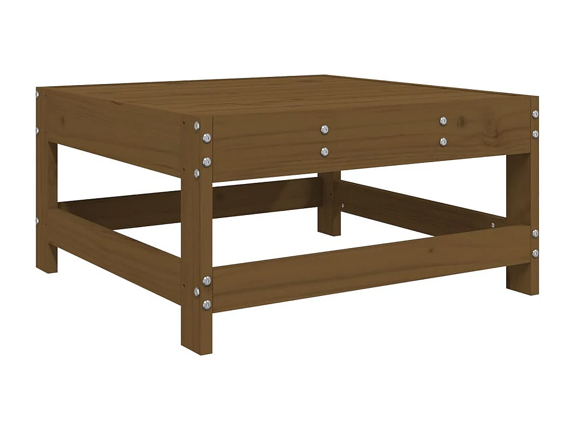 Salon de jardin 4 pcs marron miel bois de pin massif