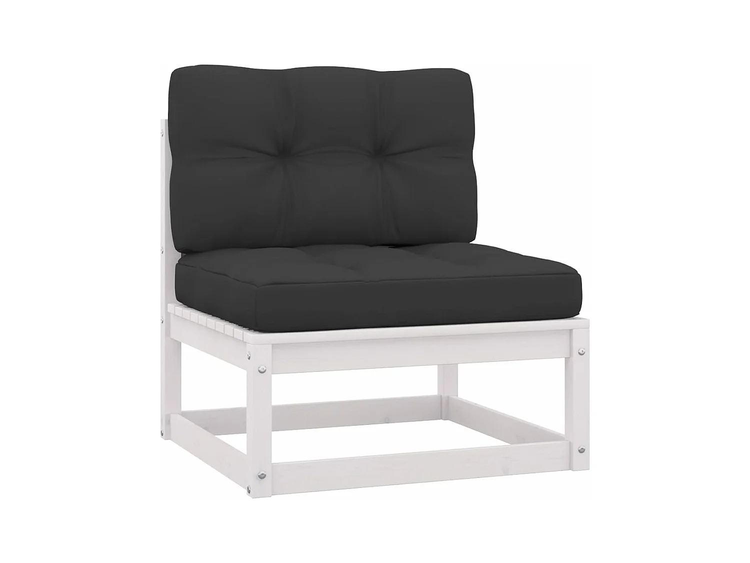 Set Divani da Giardino 10 pz Cuscini Bianchi Massello di Pino