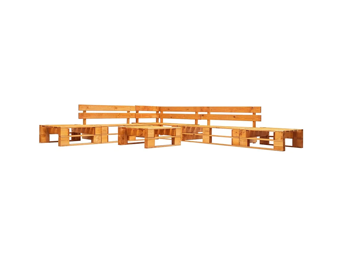 Canapés de jardin palette 6 pcs bois marron miel