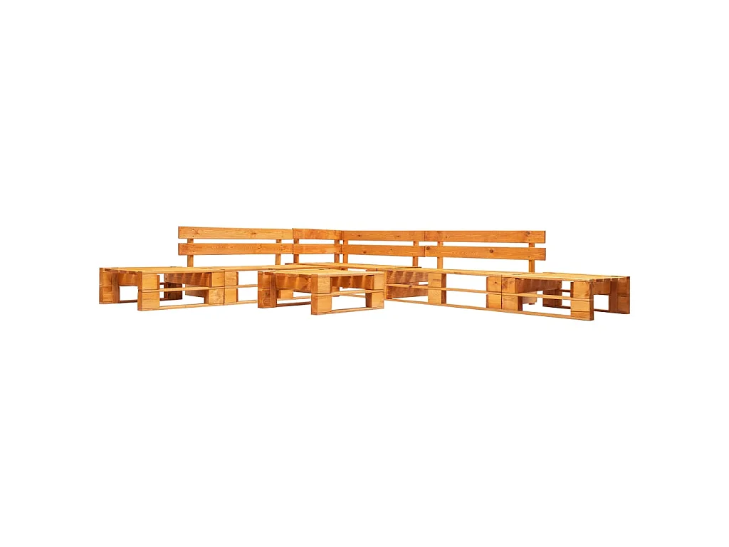 Canapés de jardin palette 6 pcs bois marron miel