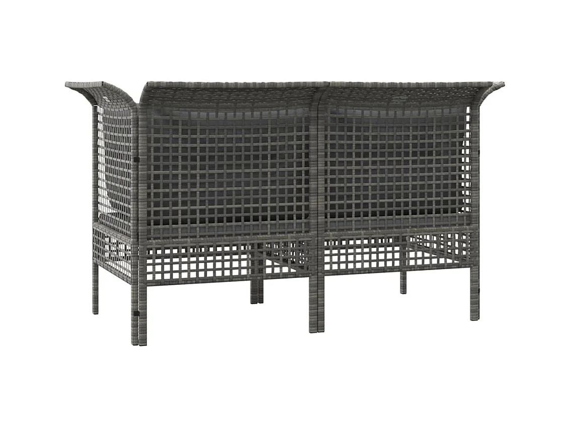 Divani Angolari da Giardino con Cuscini 2pz Polyrattan Grigio