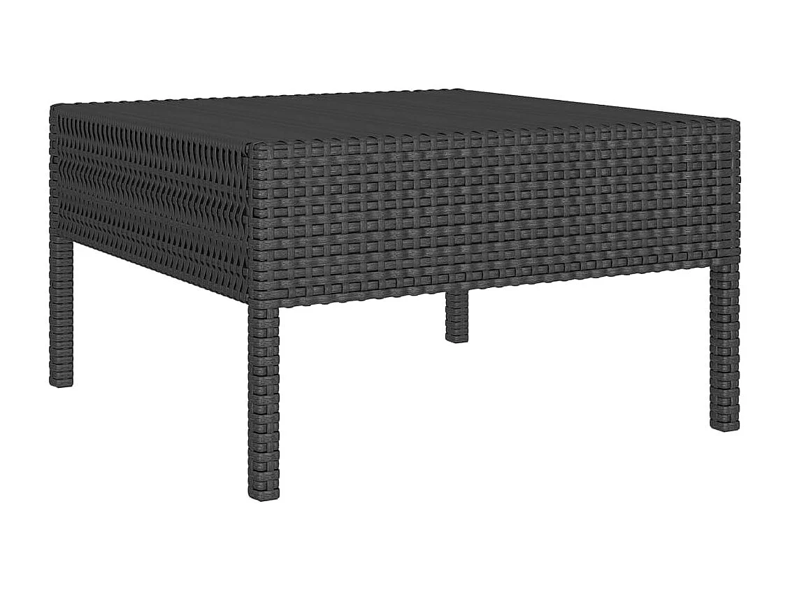 Set Divani da Giardino 11 pz con Cuscini in Polyrattan Nero