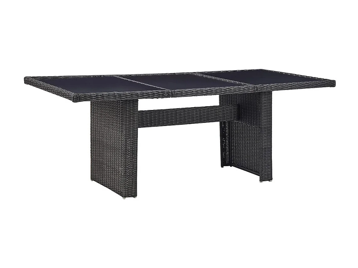 Ensemble à manger d'extérieur 9 pcs Résine tressée Noir