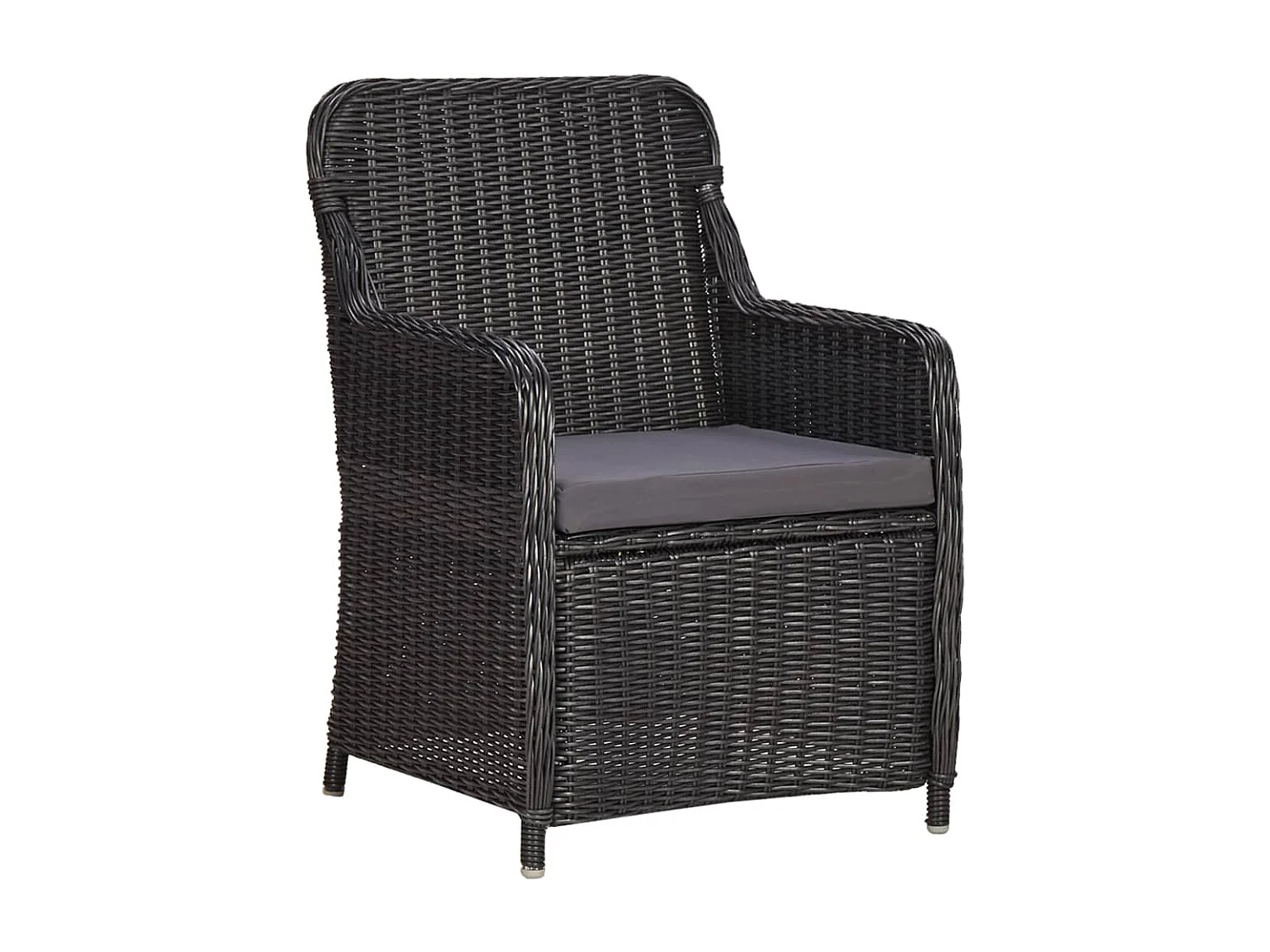 Ensemble à manger d'extérieur 9 pcs Résine tressée Noir