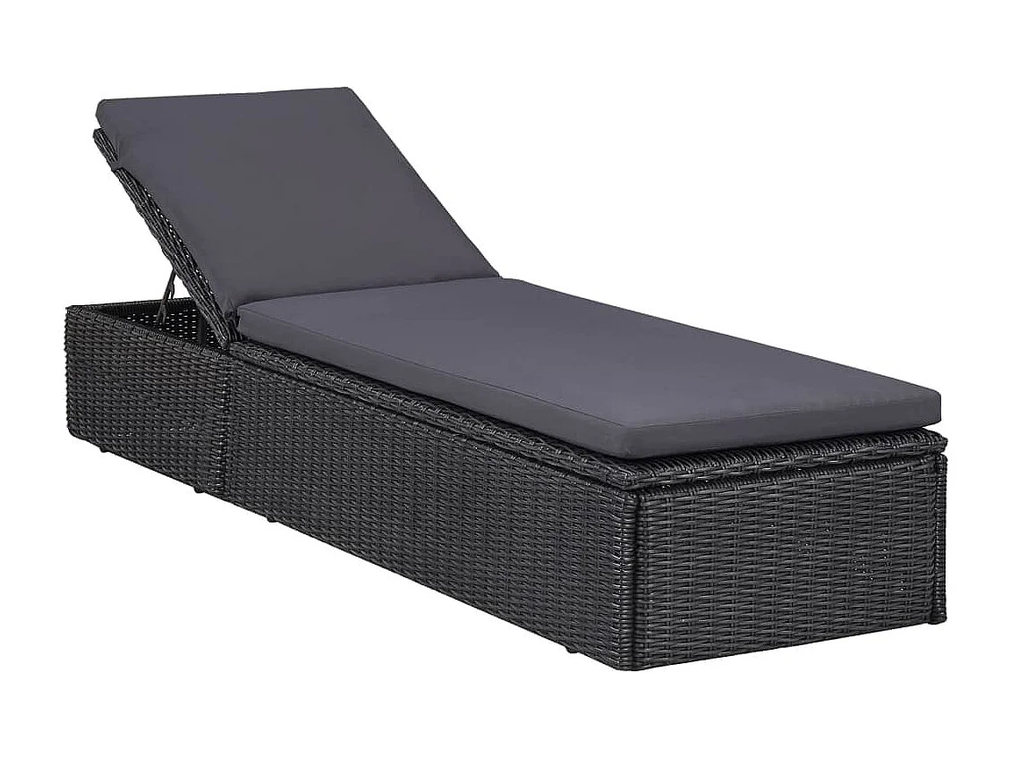 Ensemble à manger d'extérieur 9 pcs Résine tressée Noir