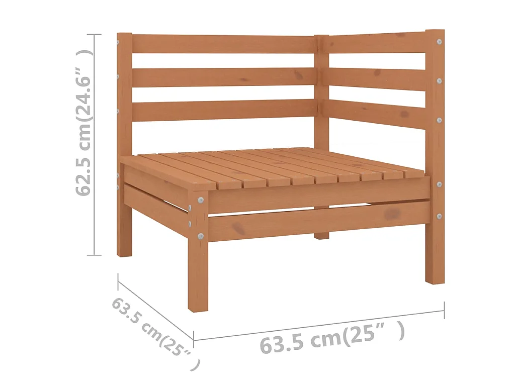10-delige Loungeset massief grenenhout honingbruin