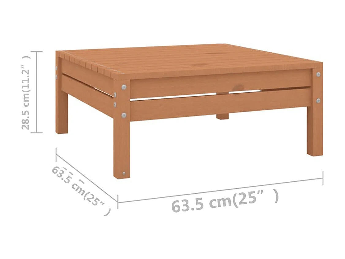 10-delige Loungeset massief grenenhout honingbruin