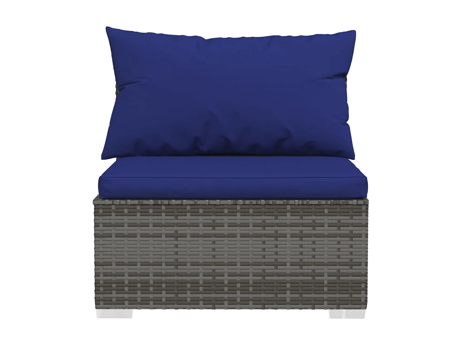 7-tlg. Garten-Lounge-Set mit Kissen Poly Rattan Grau