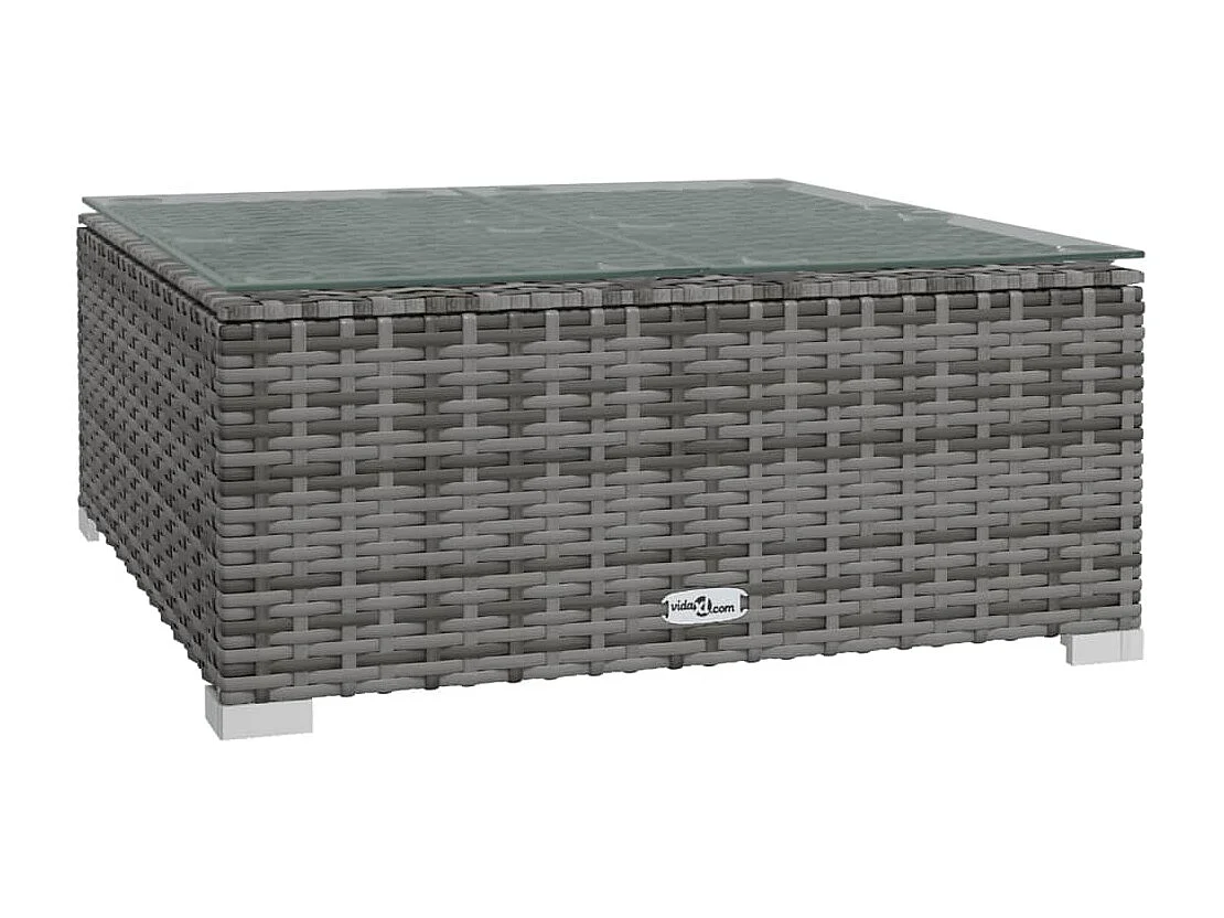 7-tlg. Garten-Lounge-Set mit Kissen Poly Rattan Grau