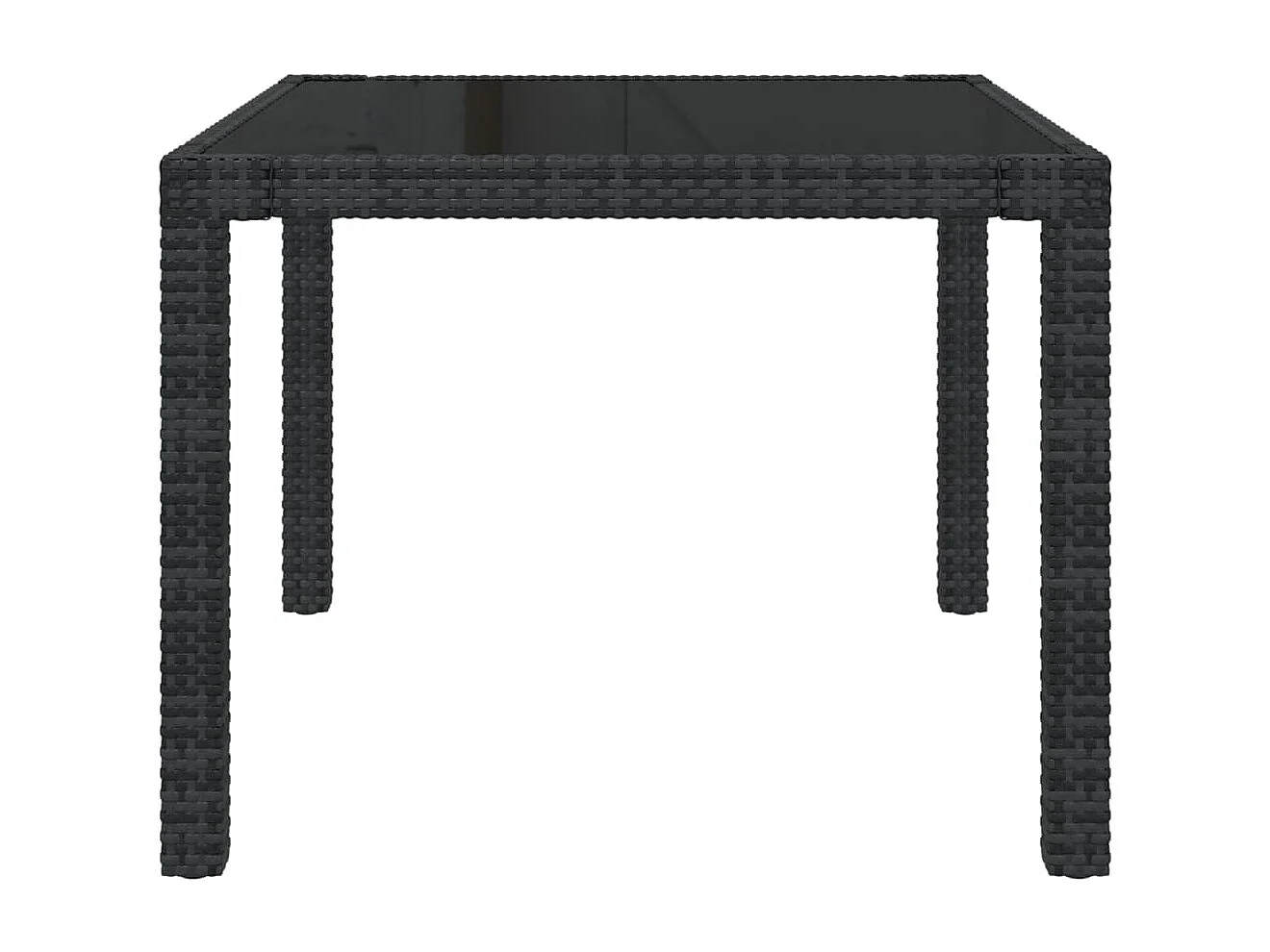 Salon d'extérieur 3 pcs avec coussins Résine tressée Noir