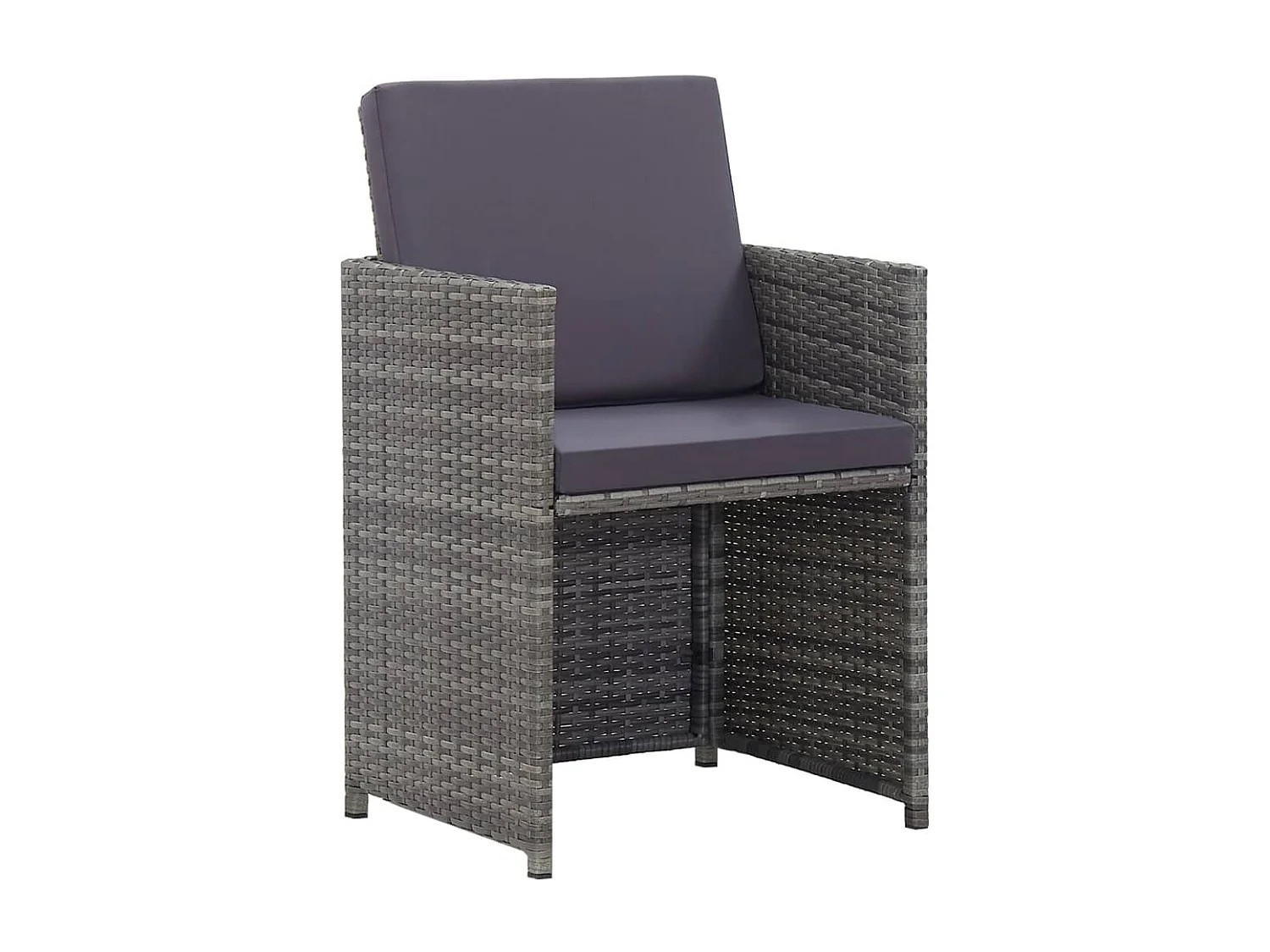 Mobilier à dîner extérieur 13pcs coussins Poly rotin Anthracite