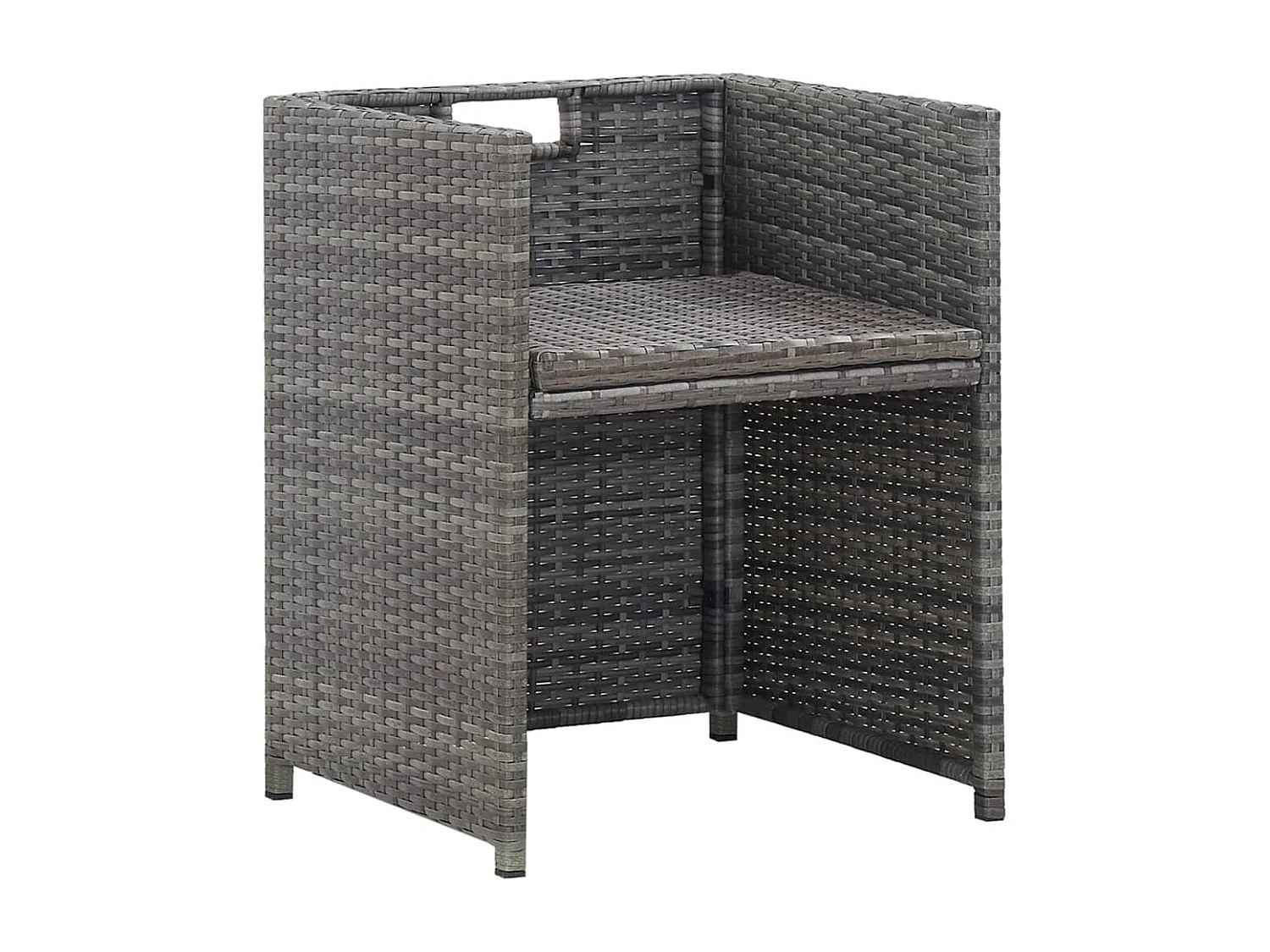 13-tlg. Garten-Essgruppe mit Kissen Poly Rattan Anthrazit