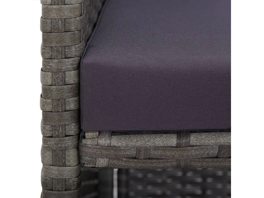 13-tlg. Garten-Essgruppe mit Kissen Poly Rattan Anthrazit