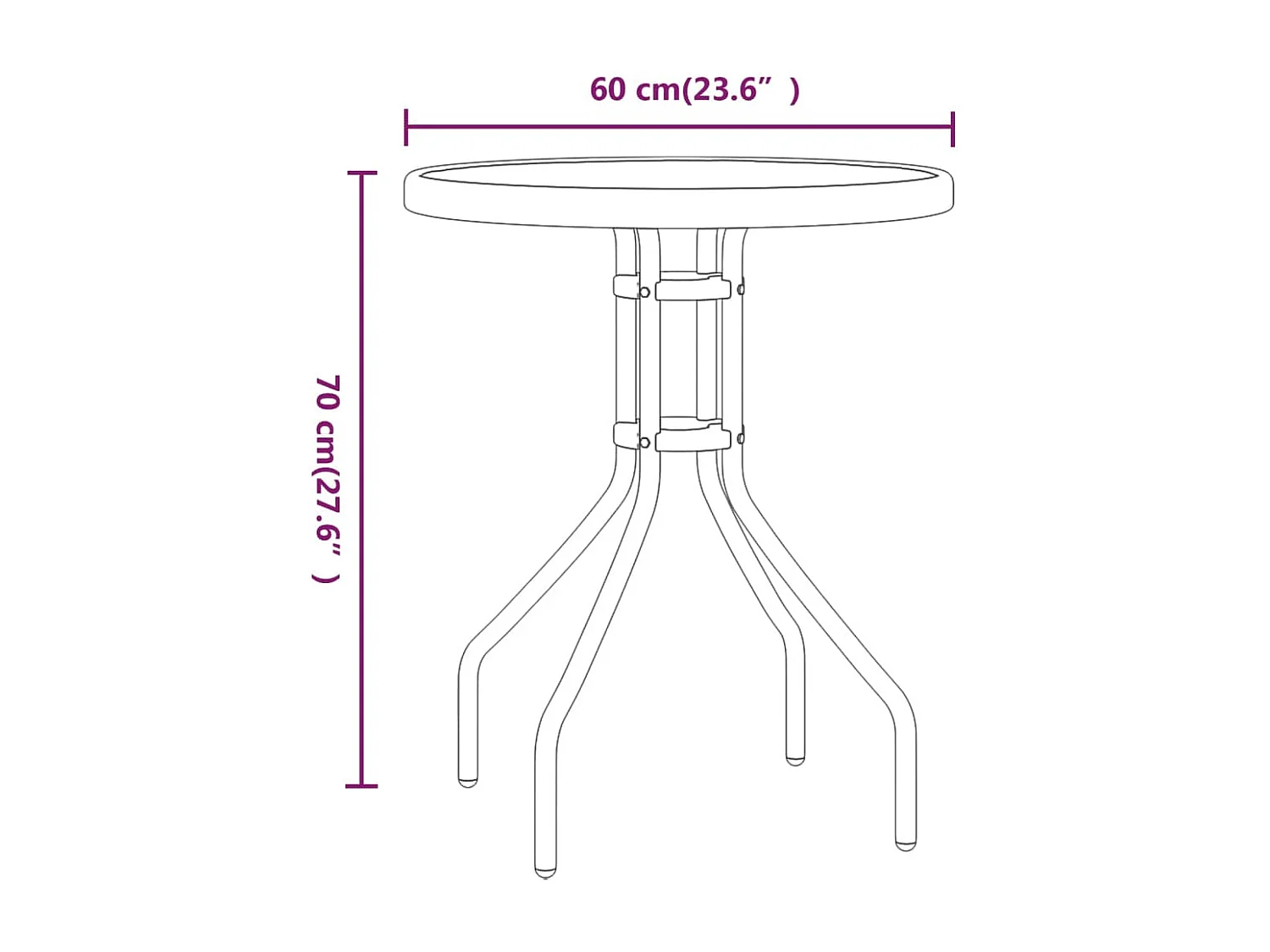 Ensemble de bistro de jardin 3 pcs Noir