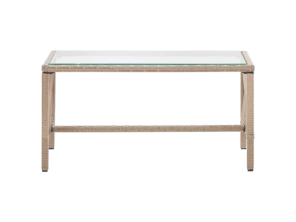 Salon de jardin 4 pcs avec coussins Résine tressée Beige