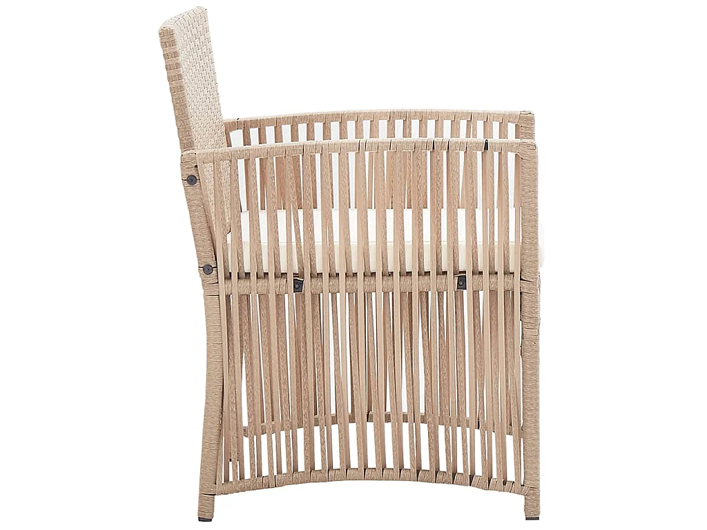 Salon de jardin 4 pcs avec coussins Résine tressée Beige