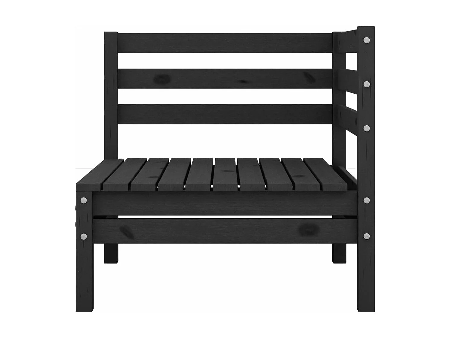 Juego de muebles de jardín 6 pzas madera de pino maciza negro