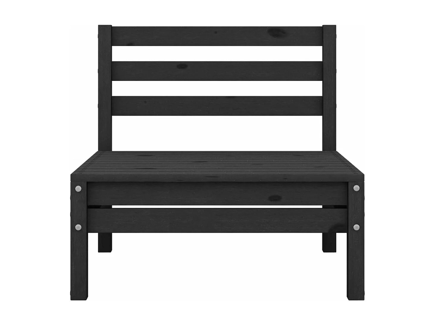 Salon de jardin 6 pcs Noir Bois de pin massif