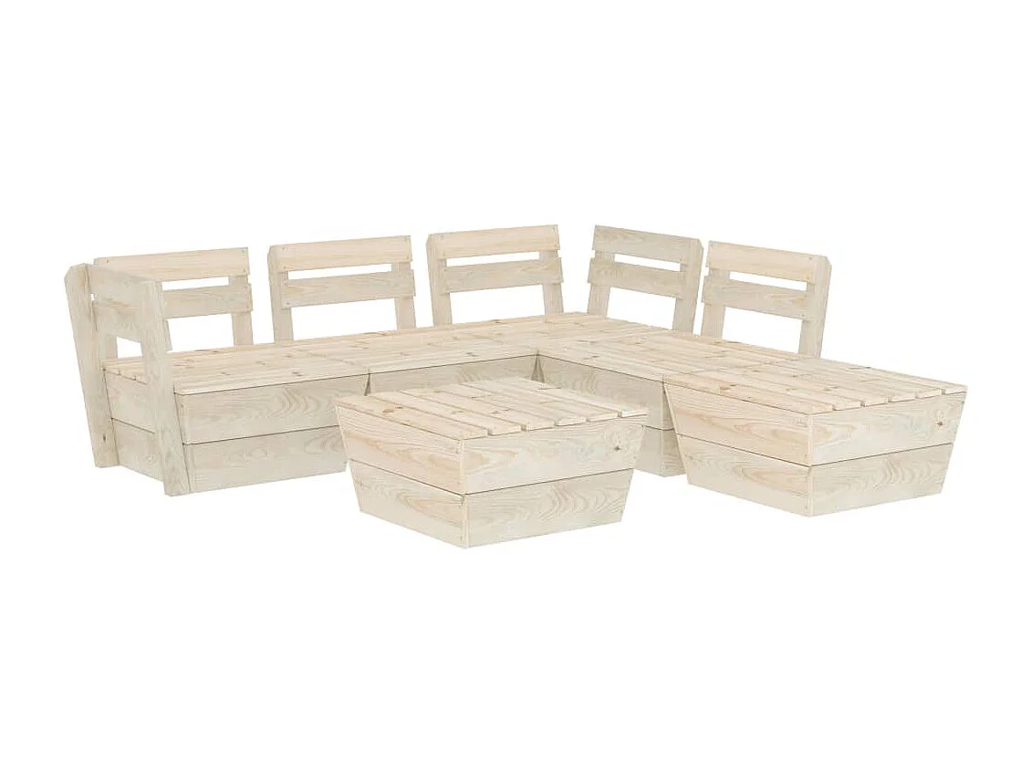 6-delige Loungeset pallet geïmpregneerd vurenhout