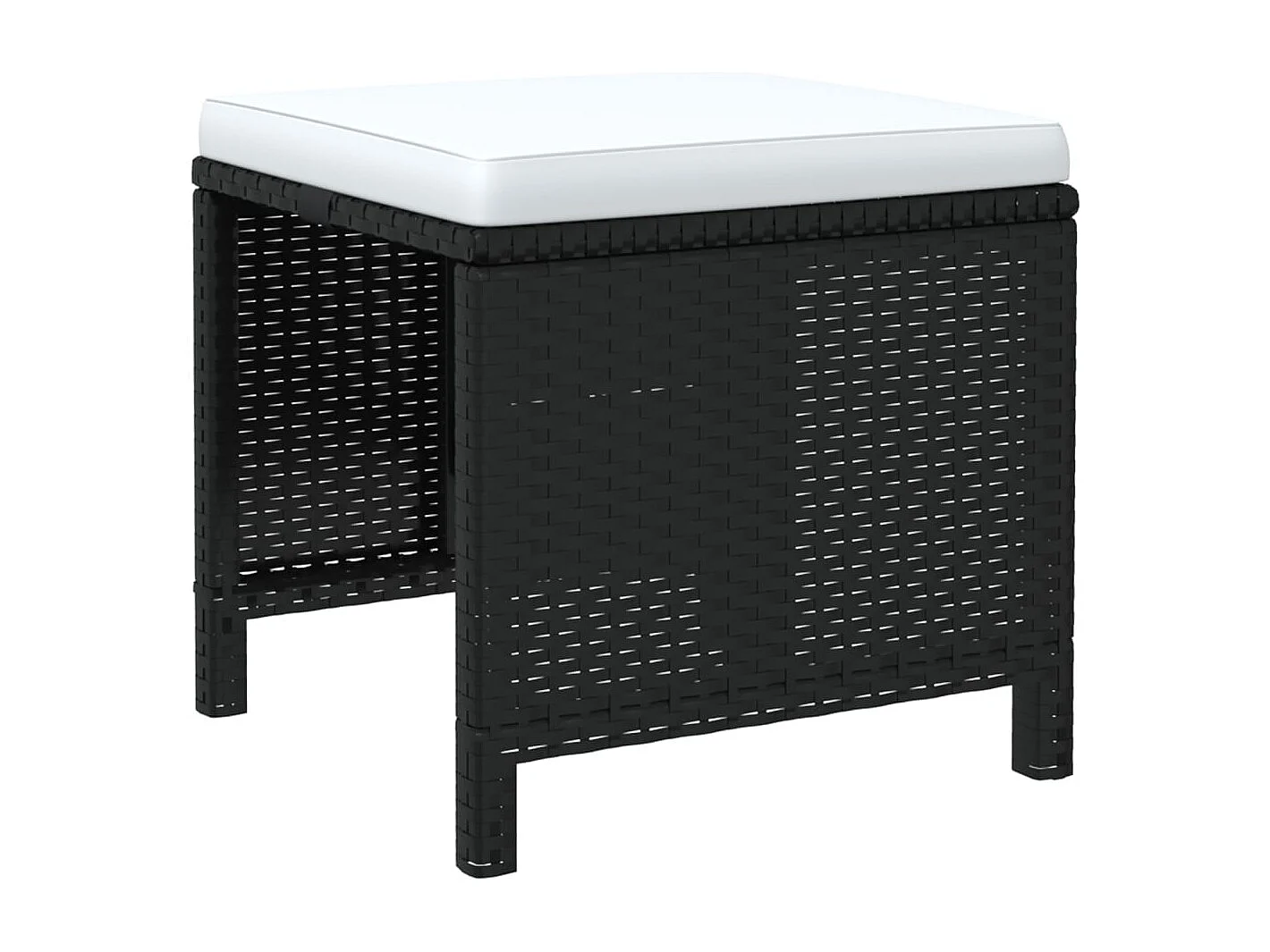 Ensemble à manger de jardin coussins 19 pcs Résine tressée Noir