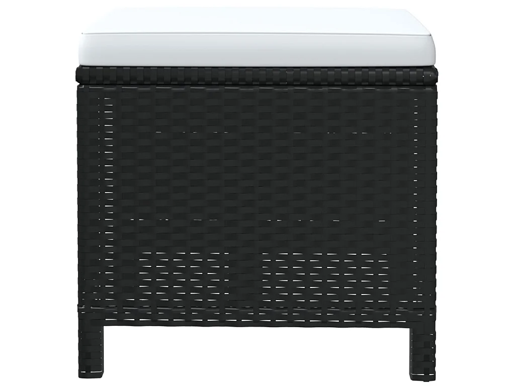 19-delige Tuinset met kussens poly rattan zwart