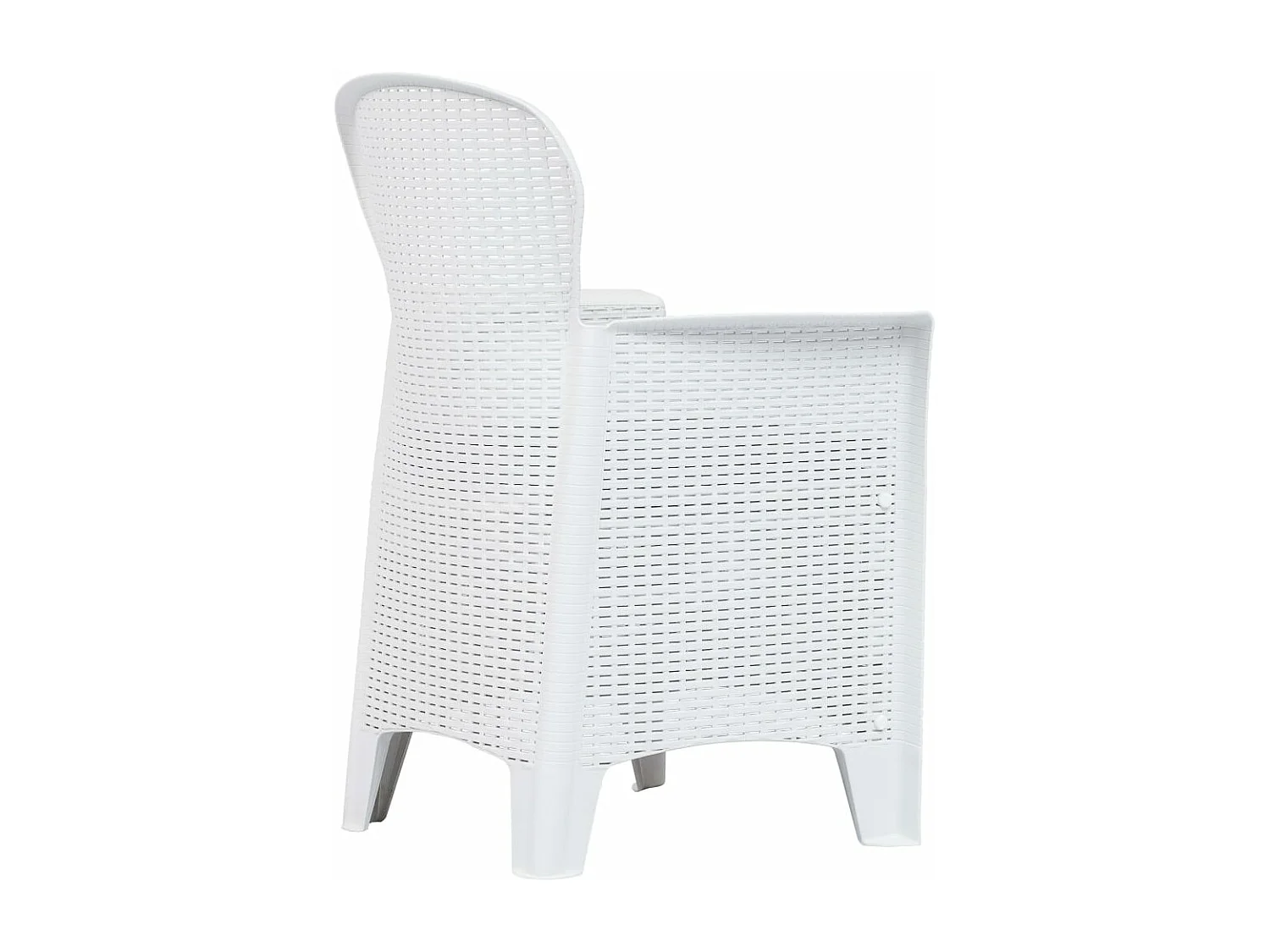 7-delige Tuinset rattan-look kunststof wit