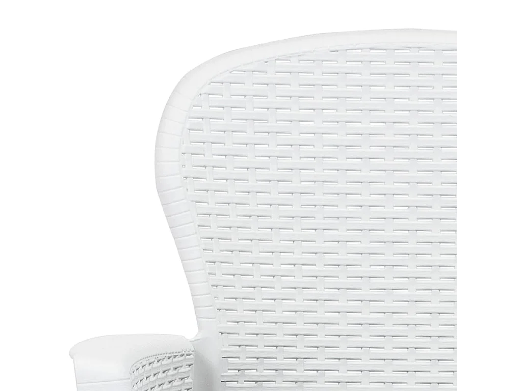 Set Pranzo da Giardino 7 pz in Plastica Stile Rattan Bianco