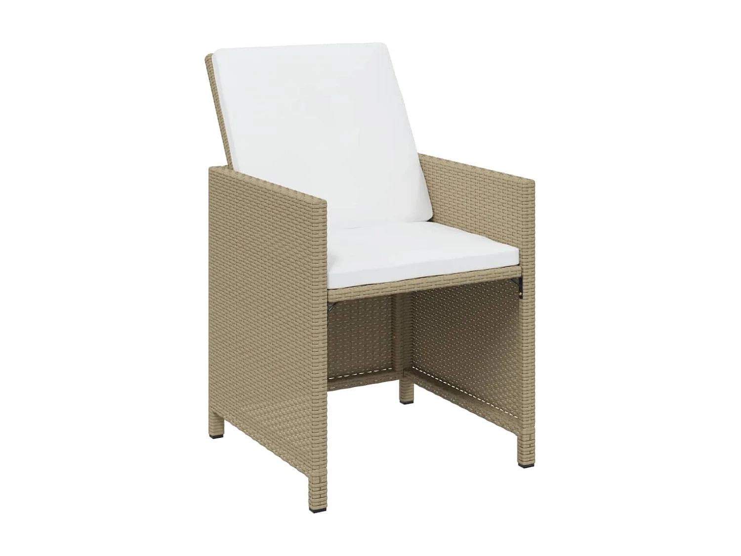 Ensemble à manger de jardin coussins 11pcs Résine tressée Beige