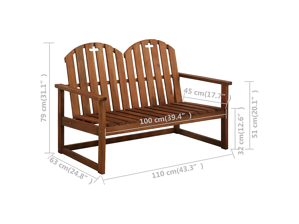 4-delige Loungeset massief acaciahout