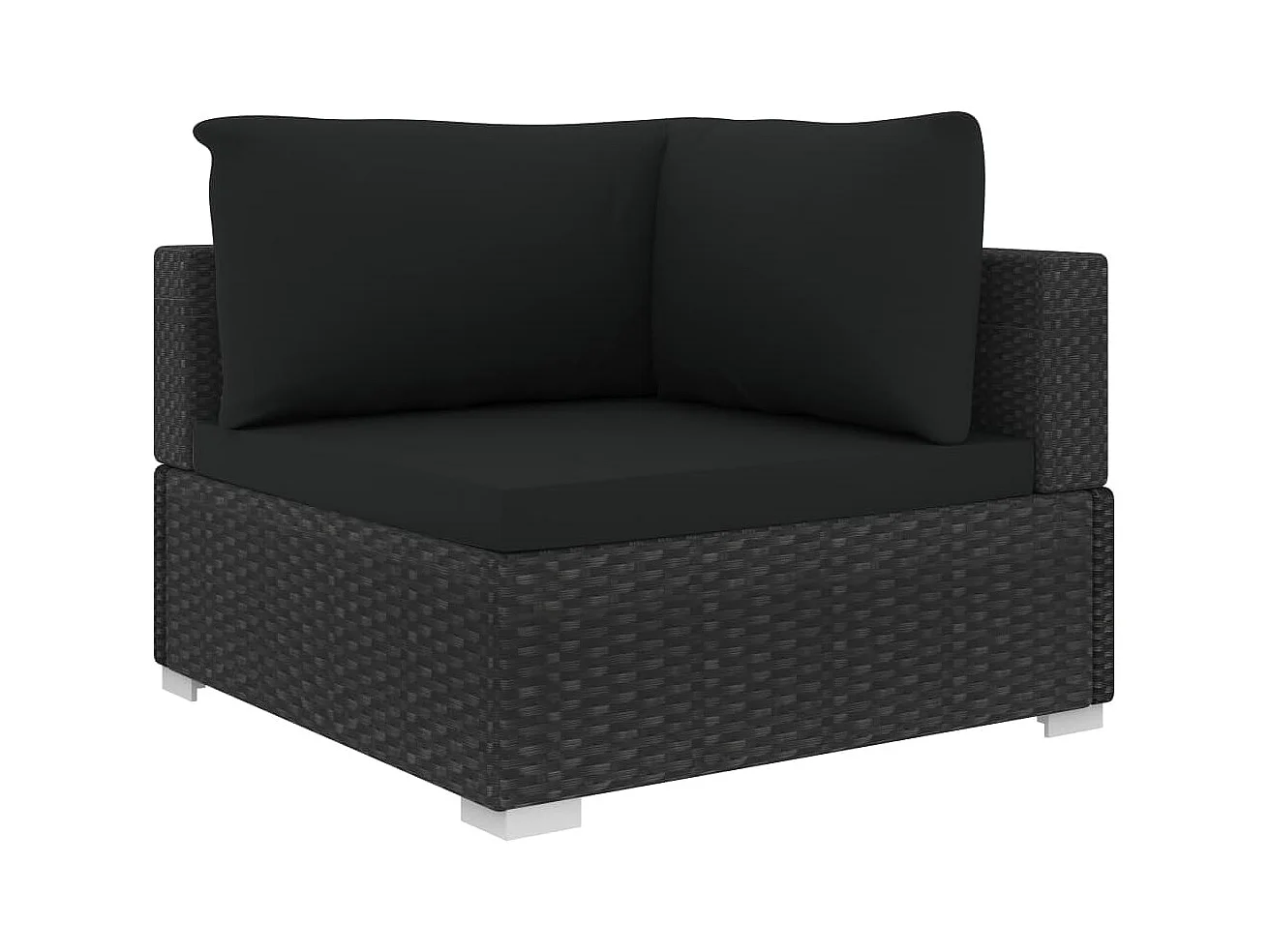 Salon de jardin 12 pcs avec coussins résine tressée noir