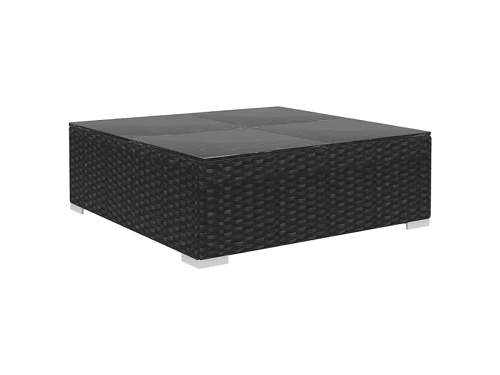 Set Divani da Giardino 12 pz con Cuscini in Polyrattan Nero