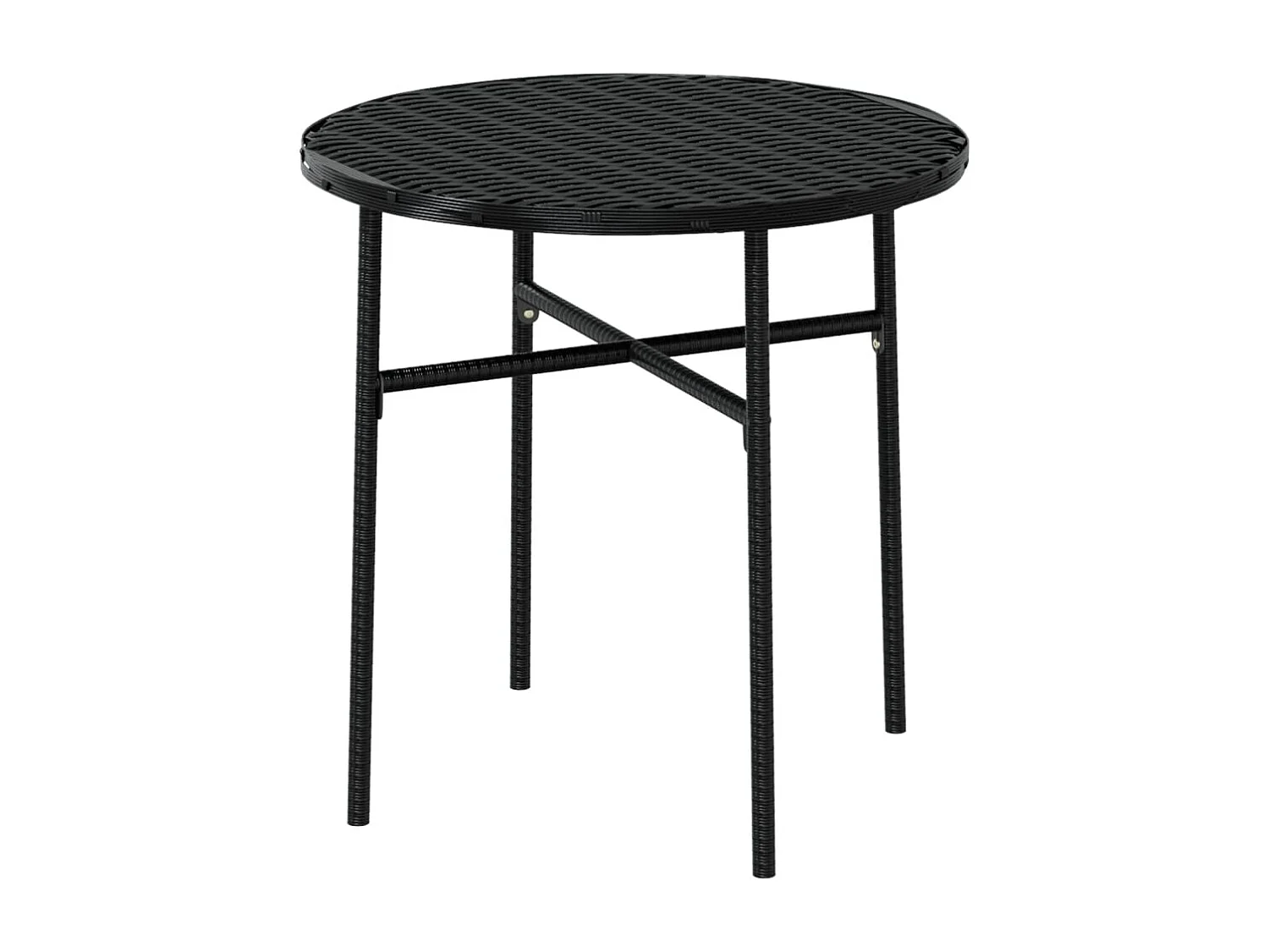 Set Mobili da Pranzo per Giardino 3 pz Polyrattan Nero