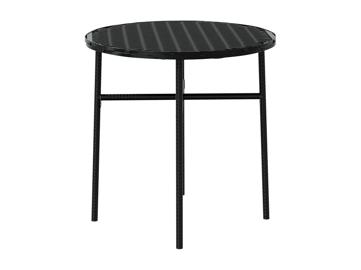 Set Mobili da Pranzo per Giardino 3 pz Polyrattan Nero