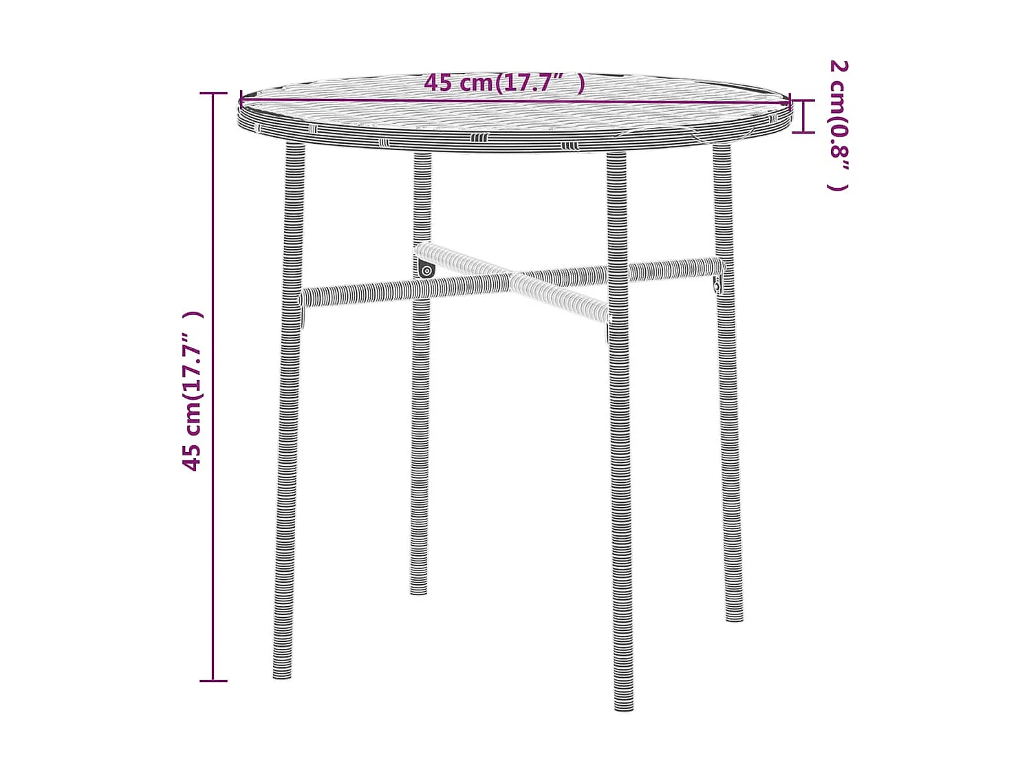 Set Mobili da Pranzo per Giardino 3 pz Polyrattan Nero