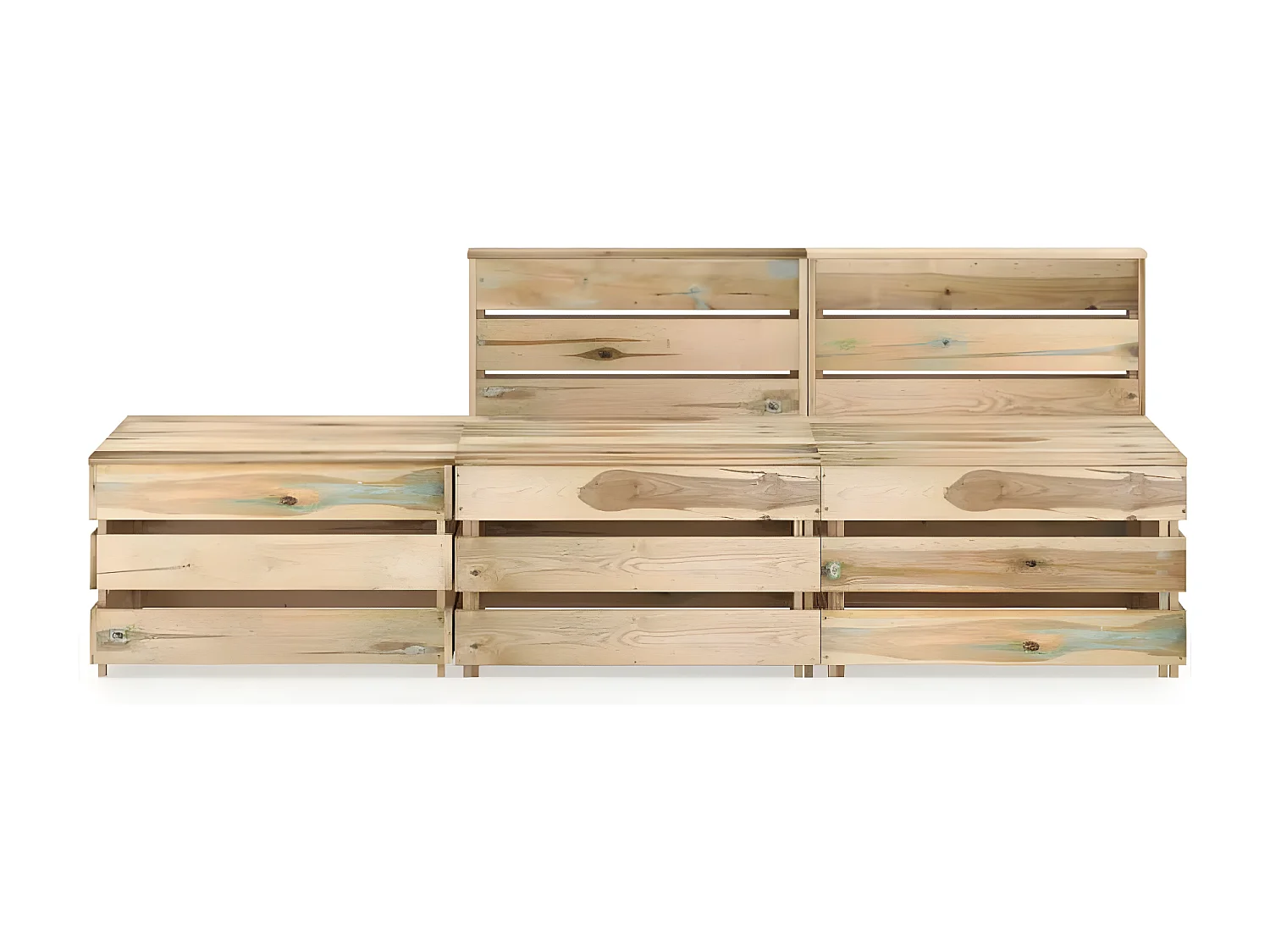 3 pcs conjunto lounge de jardim pinho impregnado verde