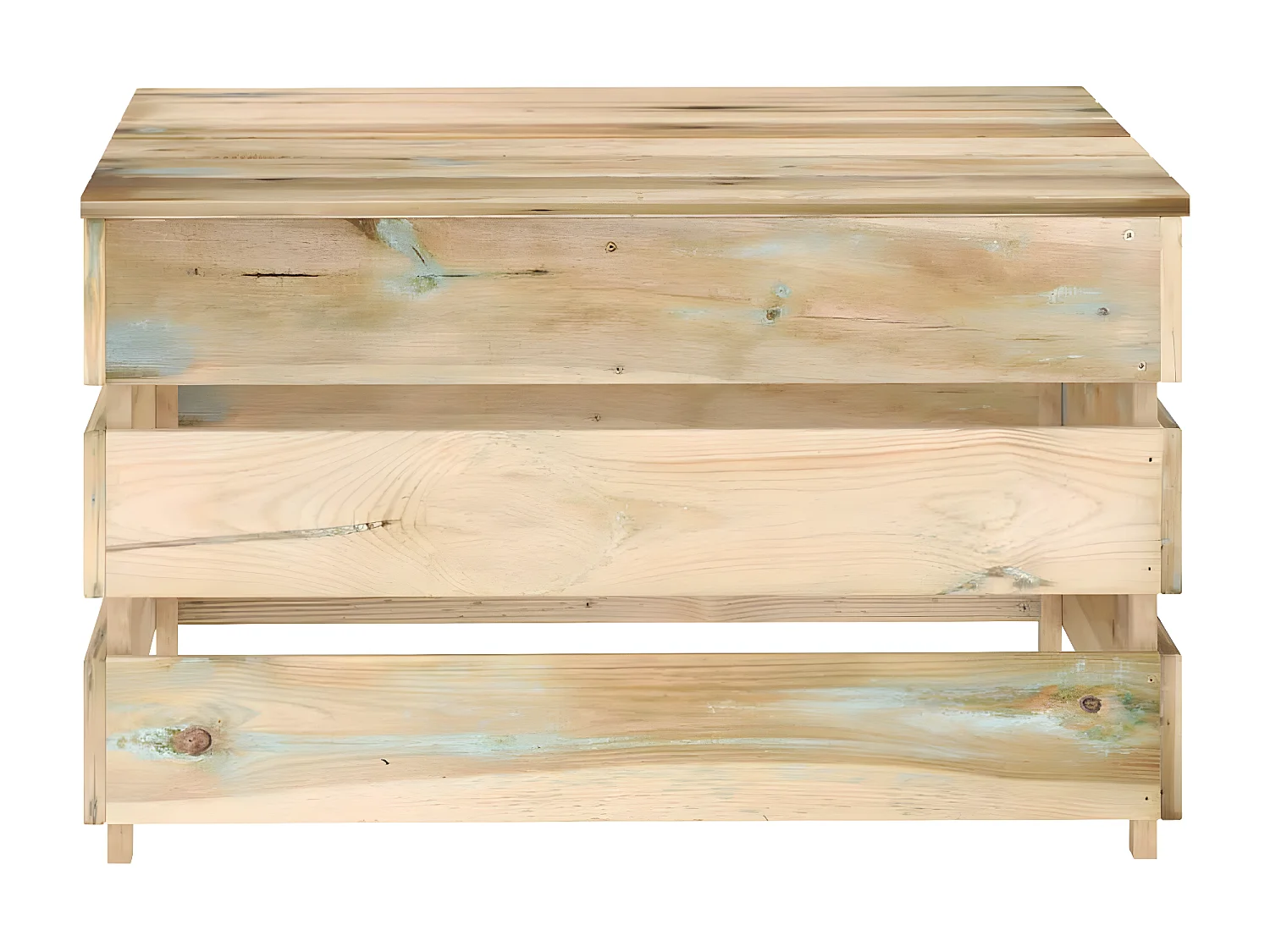 3 pcs conjunto lounge de jardim pinho impregnado verde