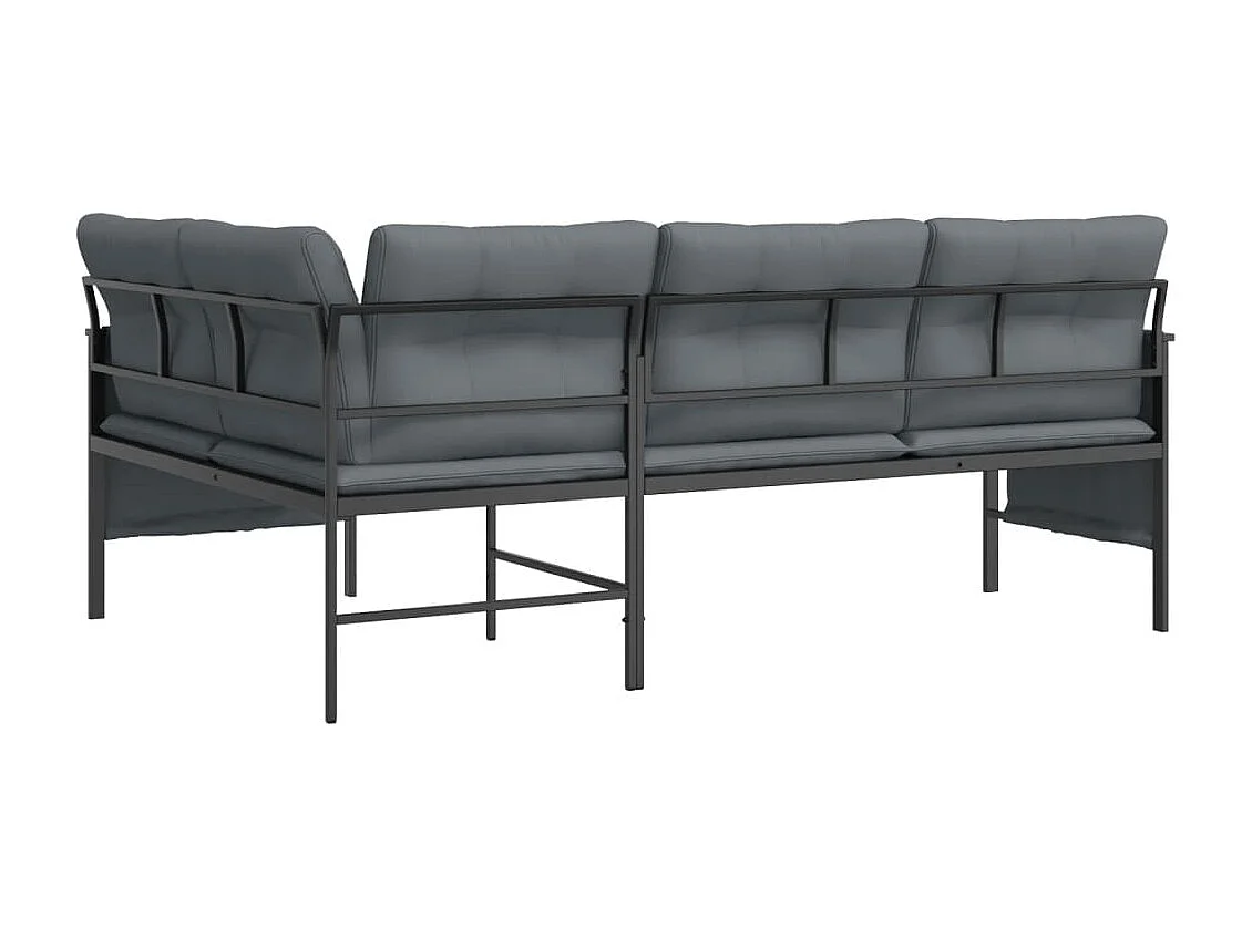 Garten-Ecksofa Anthrazit Stahl und Textilene