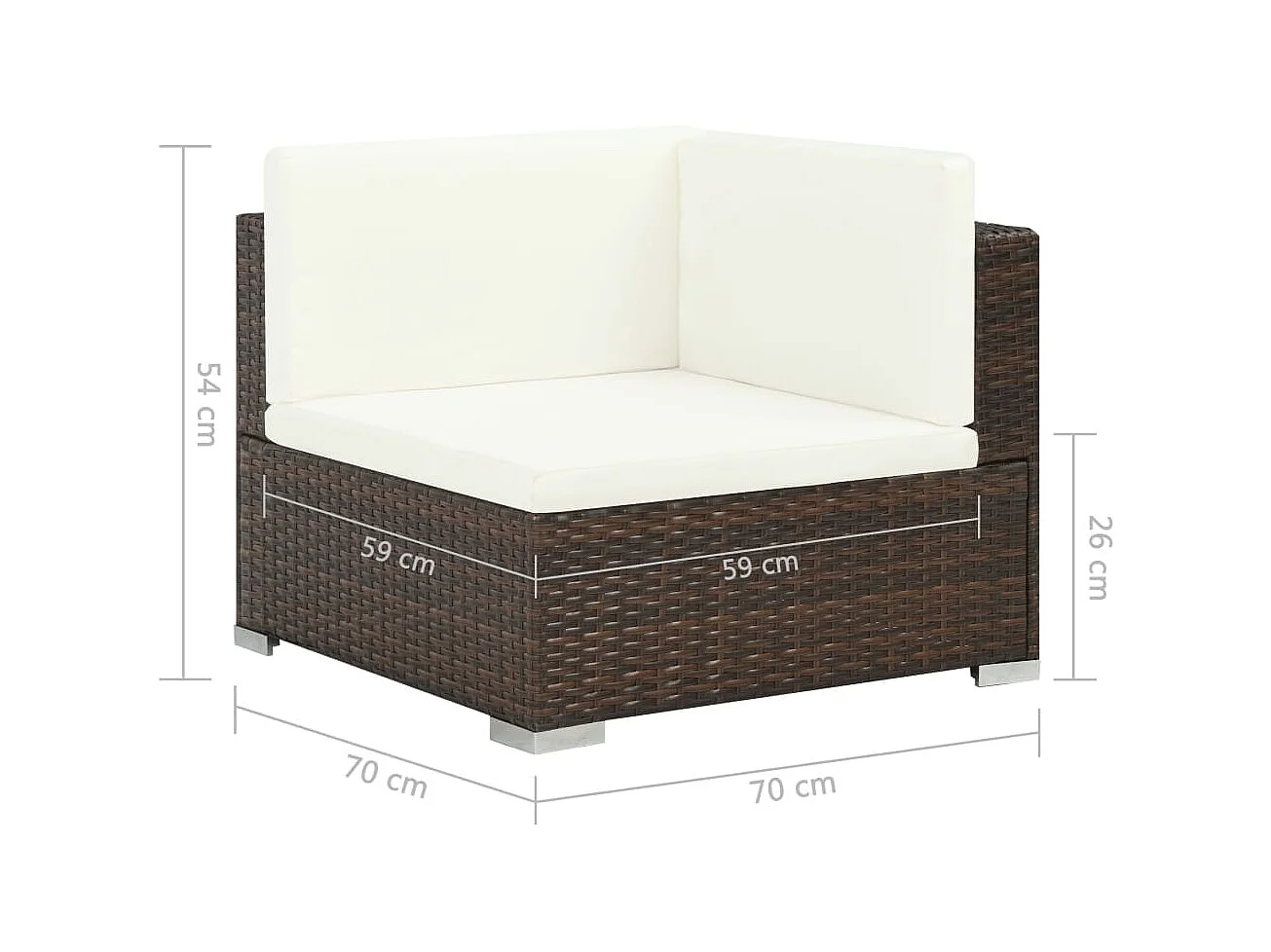 Salon de jardin 6 pcs avec coussins Résine tressée Marron