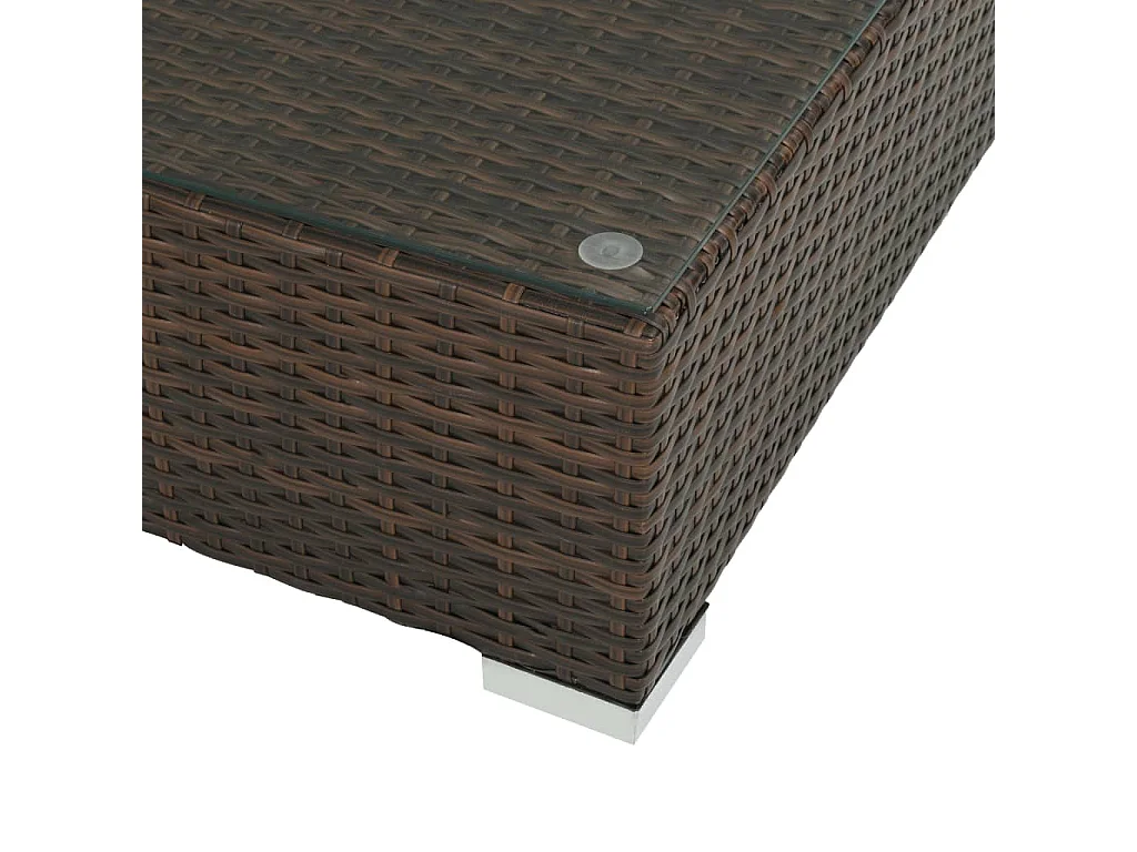 Salon de jardin 6 pcs avec coussins Résine tressée Marron