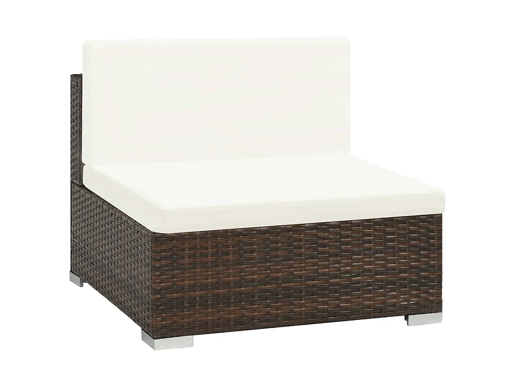 Set Divani da Giardino 6 pz con Cuscini in Polyrattan Marrone